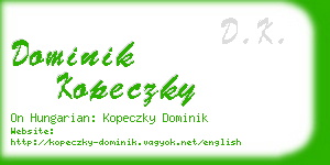 dominik kopeczky business card